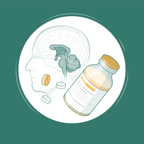 Drugs and brain Illustration
